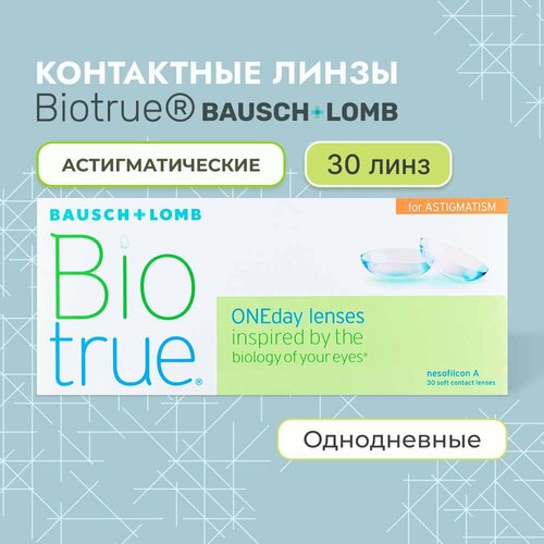 ������ ������ ����������� ���������� ����� BAUSCH+LOMB Biotrue Oneday for astigmatism, 30 ��., R 8,4, D -4,5,�CYL:�-2,25,�A�:�20, 1 ��. ����