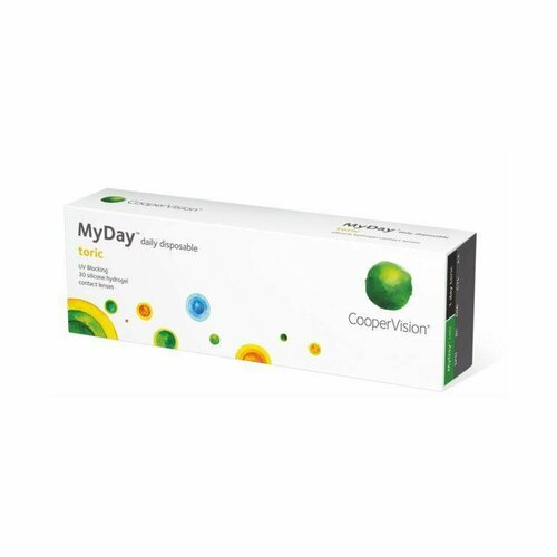 ������ ������ ����������� ���������� ����� CooperVision MyDay daily disposable toric, 30 ��., R 8,6, D -2,25,�CYL:�-1,25,�A�:�70, 1 ��. ����
