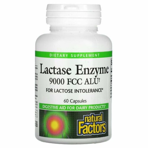 ������ ������ (100% iHerb)-Natural Factors, Lactase Enzyme, ������� �������, 9000 FCC ALU, 60 ������ ����