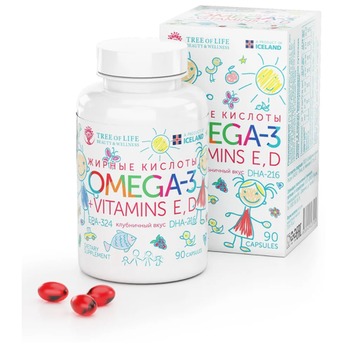 ������ ������ Tree of Life Omega-3 + Vitamins E, D ��� ����� ����., 120 �, 90 ��., �������� ����