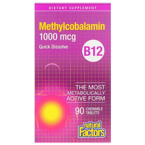   Natural Factors Methylcobalamin B12, 80 , 1000 , 90 .   -     , -,   