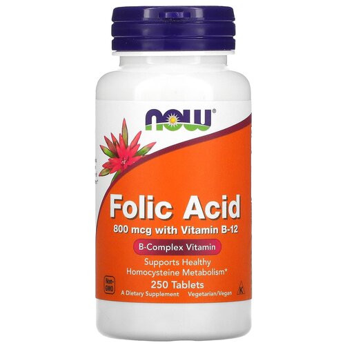   NOW Folic Acid with Vitamin B-12, 80 , 250 .   -     , -,   