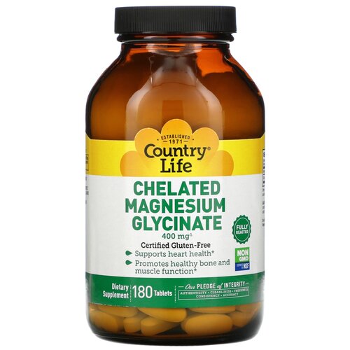   Country Life Chelated Magnesium Glycinate, 990 , 180 .   -     , -,   