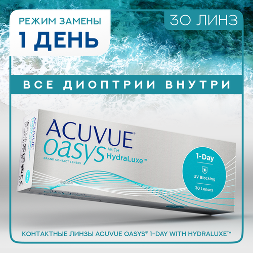 ������ ������ ����������� ���������� ����� ACUVUE OASYS 1-Day with HydraLuxe, 30 ��., R 9, D +4,5, 1 ��. ����