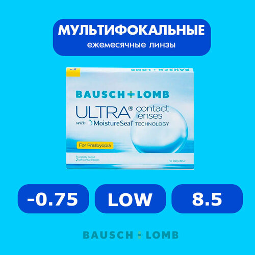 ������ ������ ���������� ����� �� ����� BAUSCH+LOMB Ultra for Presbyopia, 3 ��., R 8,5, D -0,75, ADD: ������, 1 ��. ����