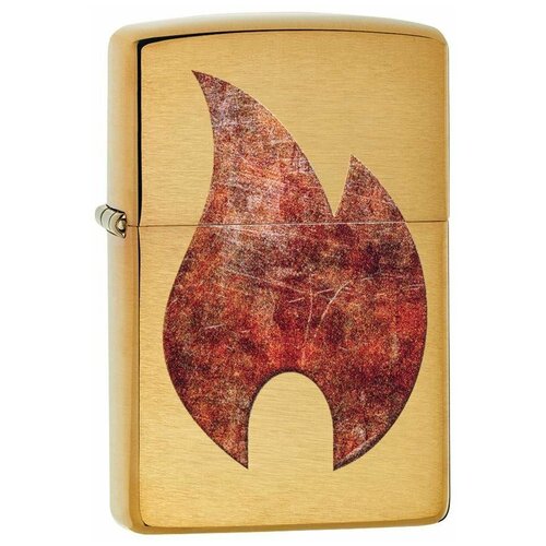   Zippo 29878  Rusty Flame Design Brushed Brass   -     , -,   