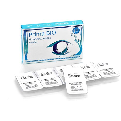 ������ ������ ���������� ����� �� ����� OKVision Prima Bio Spherical, 6 ��., R 8,8, D -3,25 ����