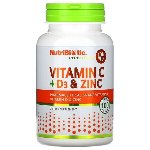  NutriBiotic Immunity Vitamin C+D3 & Zinc ( C + D3  ) 100    -     , -,   