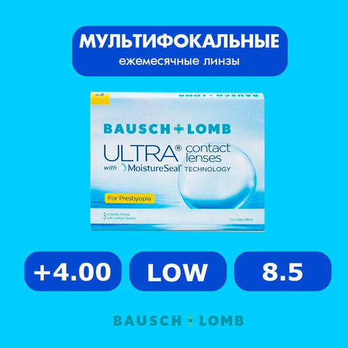 ������ ������ ���������� ����� �� ����� BAUSCH+LOMB Ultra for Presbyopia, 3 ��., R 8,5, D +4, ADD: ������, 1 ��. ����