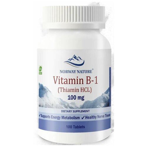 ������ ������ Norway Nature Vitamin B-1 Thiamin HCL 100 �� (������� �-1 ������ �����������) 100 �������� (Norway Nature) ����