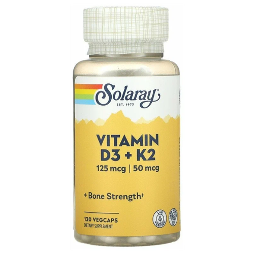   Solaray Vitamin D3 + K2, 130 , 120 .   -     , -,   