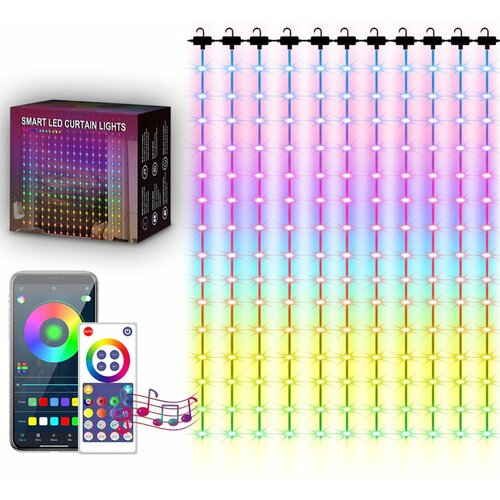  - Smart led curtain lights RGB 3  3     -     , -,   