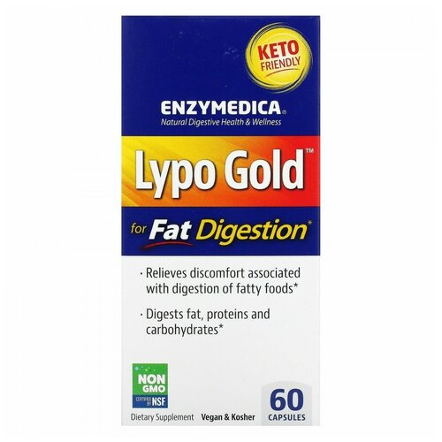 ������ ������ Enzymedica, Lypo Gold, ��� �������� �����, 60 ������ ����
