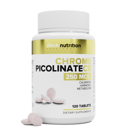 ������ ������ ����� 2 �������� ����� ��������� / CHROMIUM PICOLINATE aTech nutrition 120 + 120 �������� ����