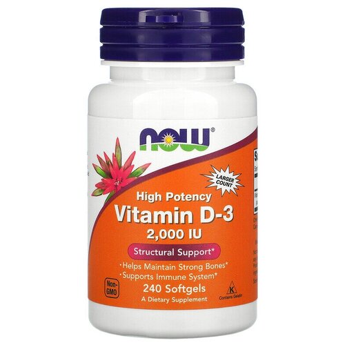  Now Foods Vitamin D-3 2000 IU Softgels 240  (02023)   -     , -,   