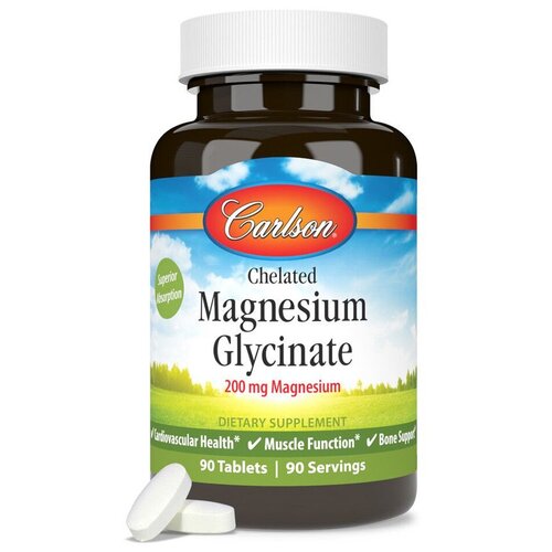  Carlson Chelated Magnesium Glycinate 200  90    -     , -,   